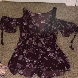 Purple and white romper from Aeropostale